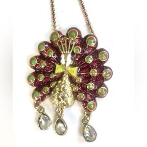 Betsey Johnson peacock necklace 16”